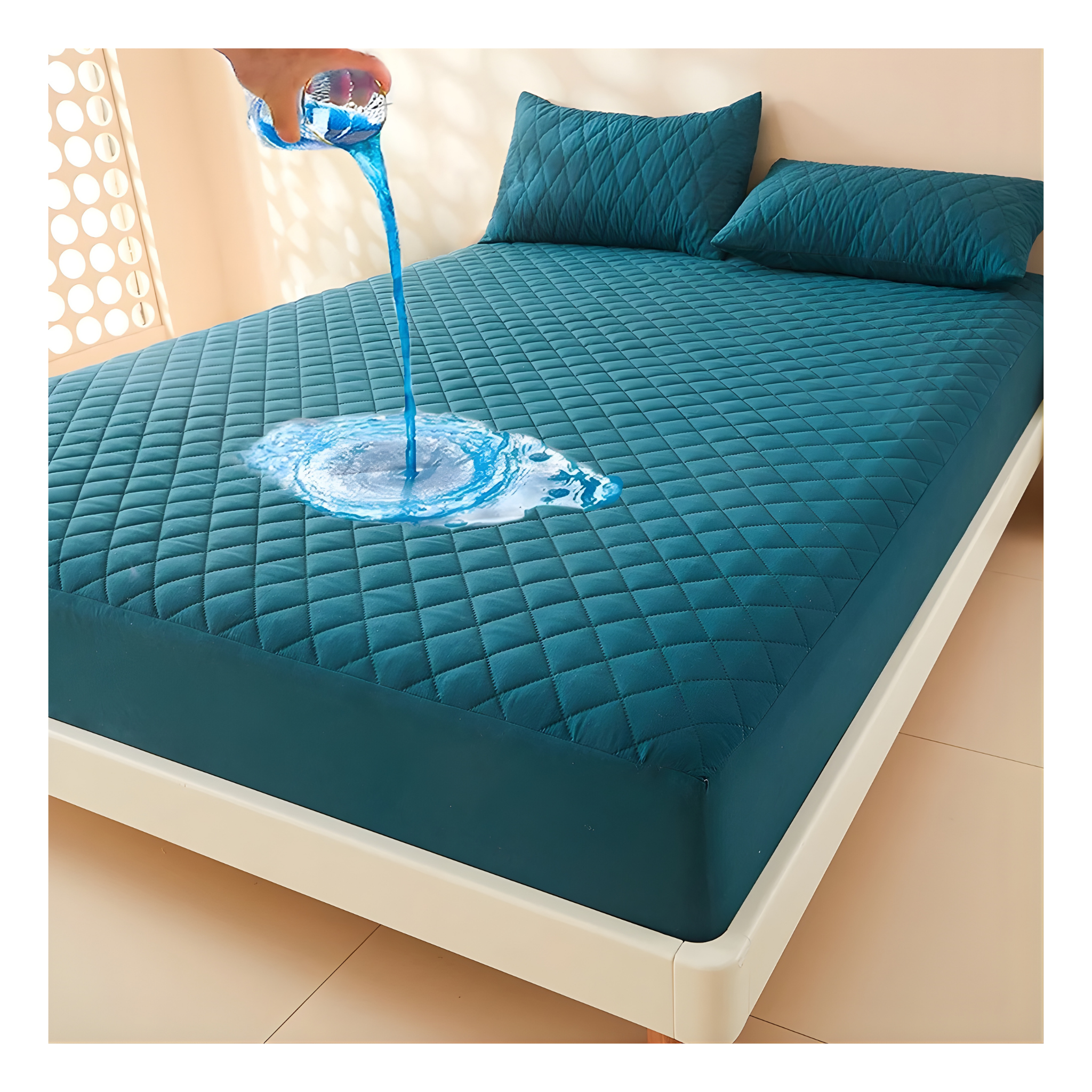 Funda de colchón gruesa, protector de colchón 100 % impermeable, sábana ajustable suave y transpirable.